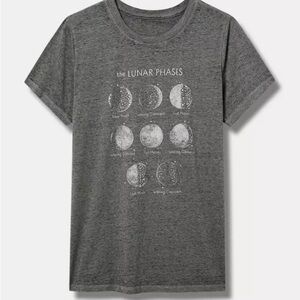 Torrid Lunar Phases Burnout Cotton Classic Crew Tee Size 1